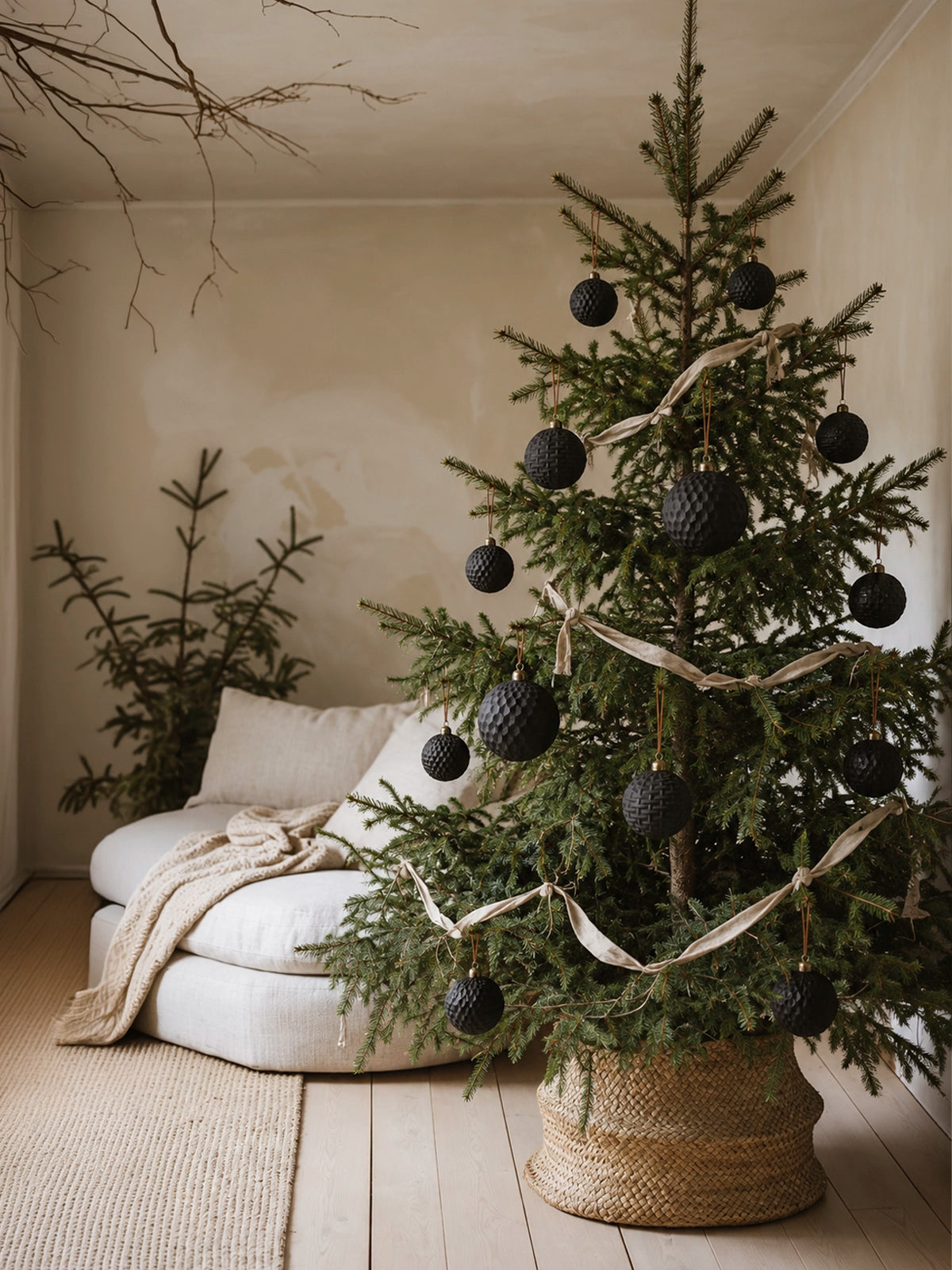 Set de 12 Bolas de Navidad de Cristal Negro – Ø10 cm