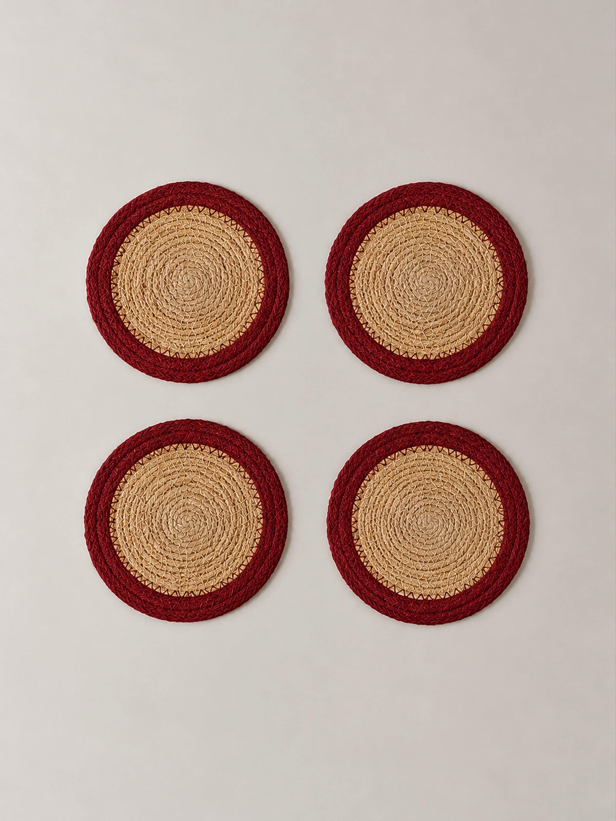Set de 4 Posavasos de Seagrass Toscana – Burdeos Ø10 cm