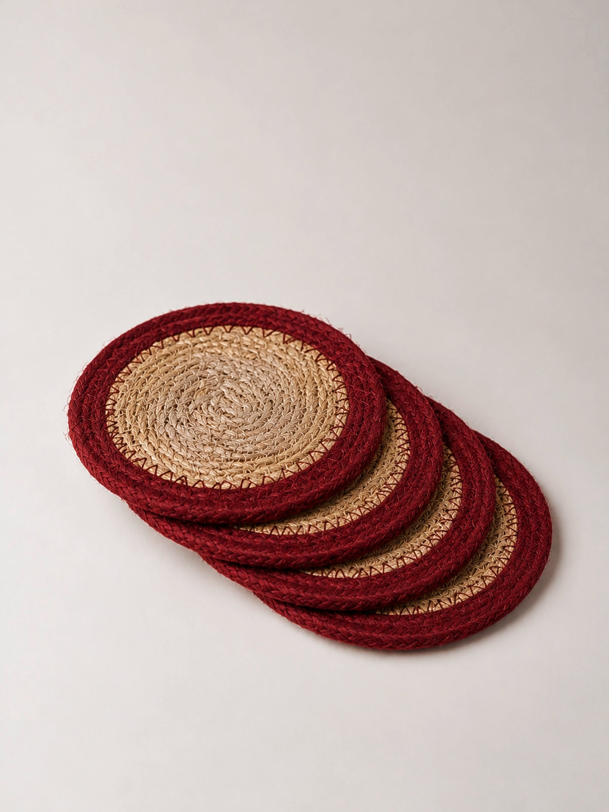 Set de 4 Posavasos de Seagrass Toscana – Burdeos Ø10 cm
