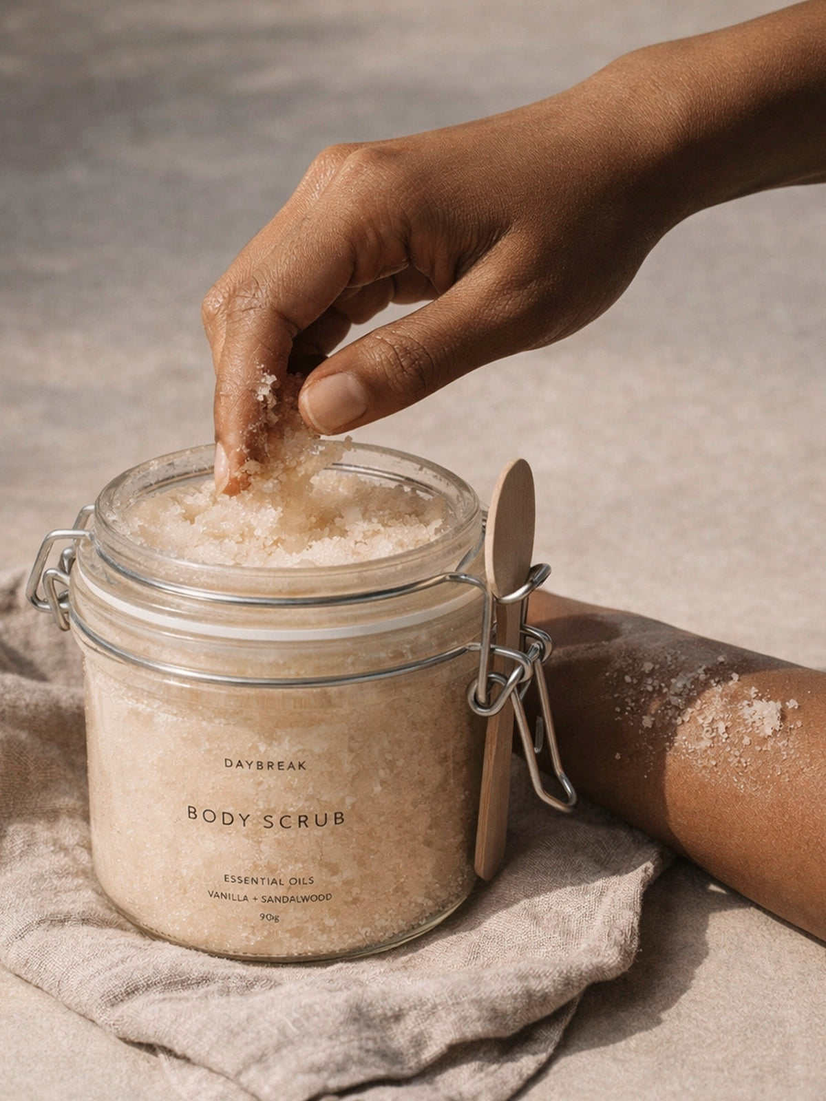 Tarro de crema exfoliante aromas