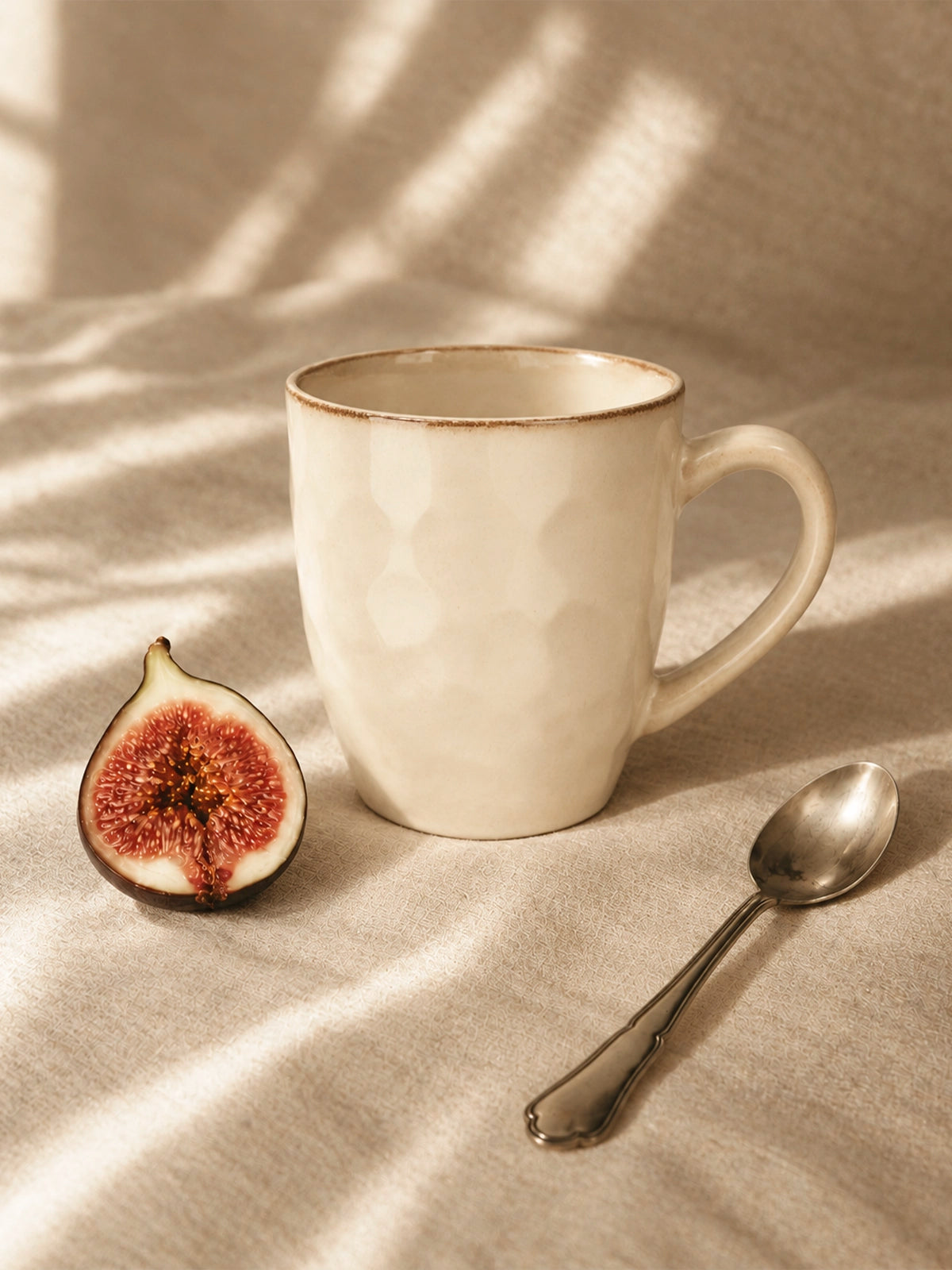Taza de gres Duna blanca Ø9,6 cm