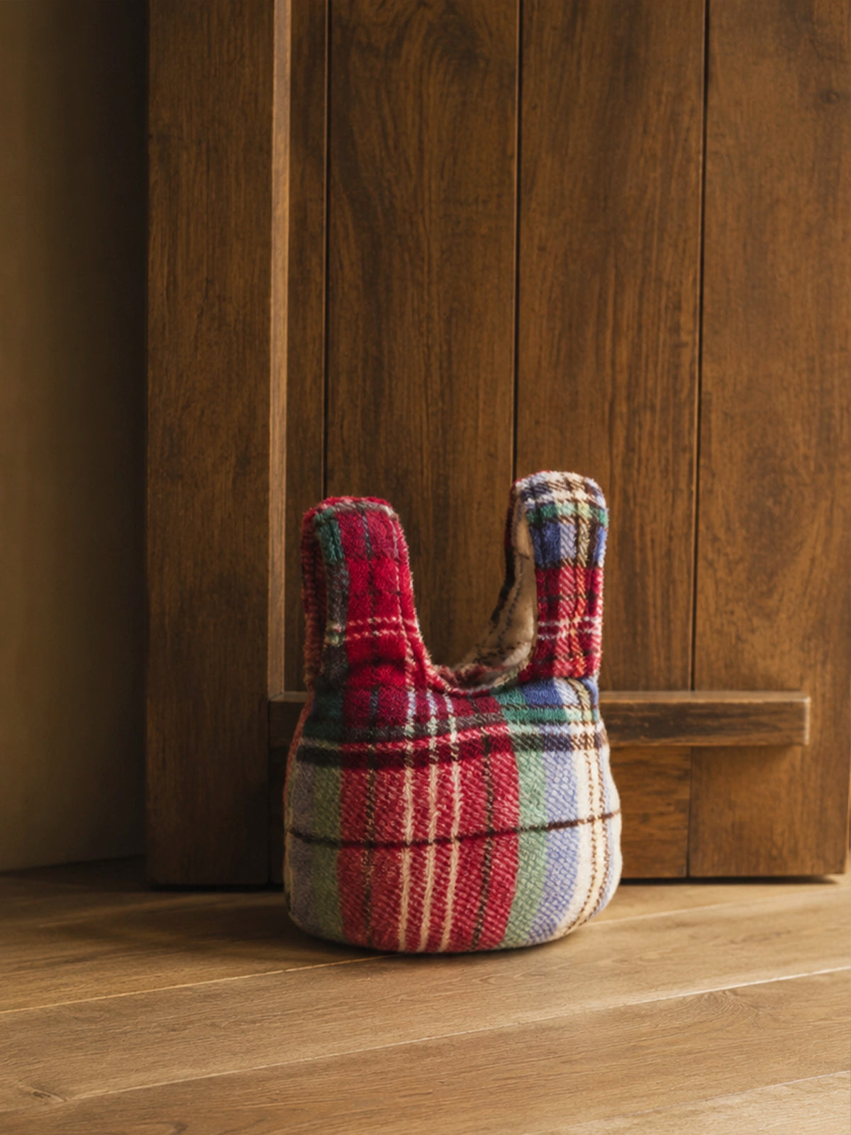 Aguantapuertas de Terciopelo con Estampado de Cuadros – 3 Colores
