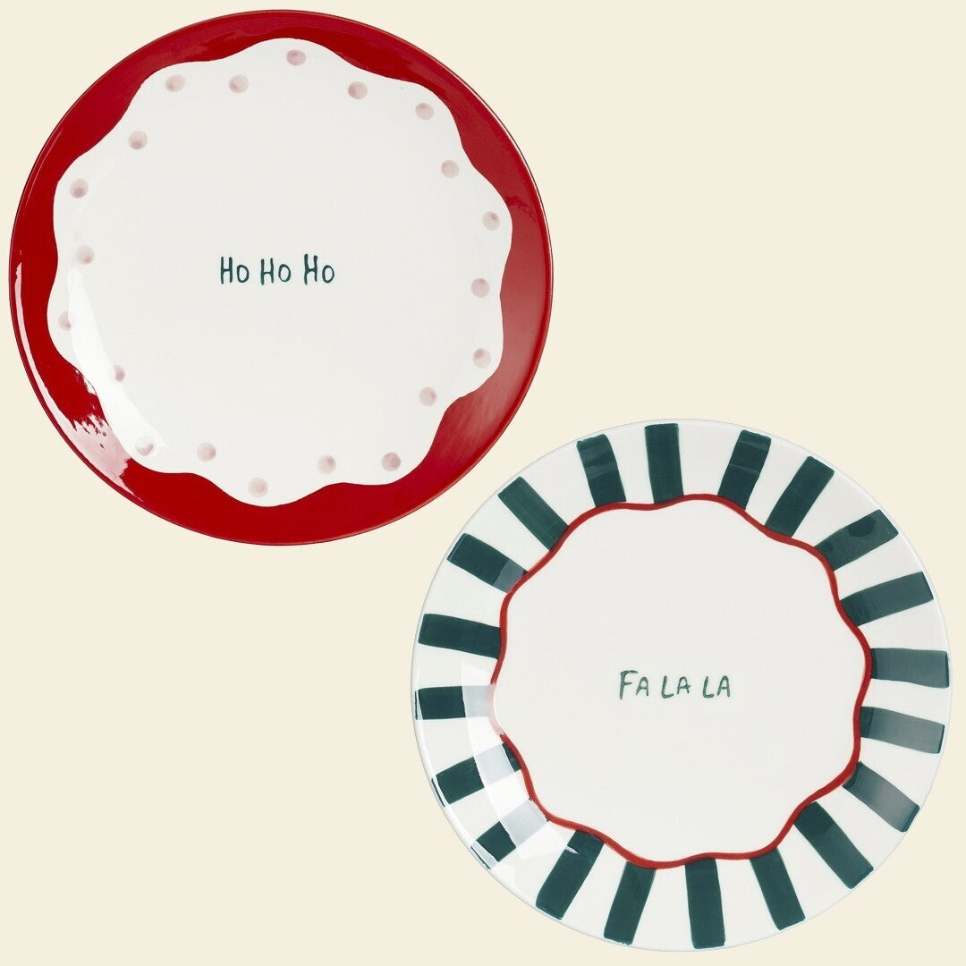 Plato de postre navideño candy