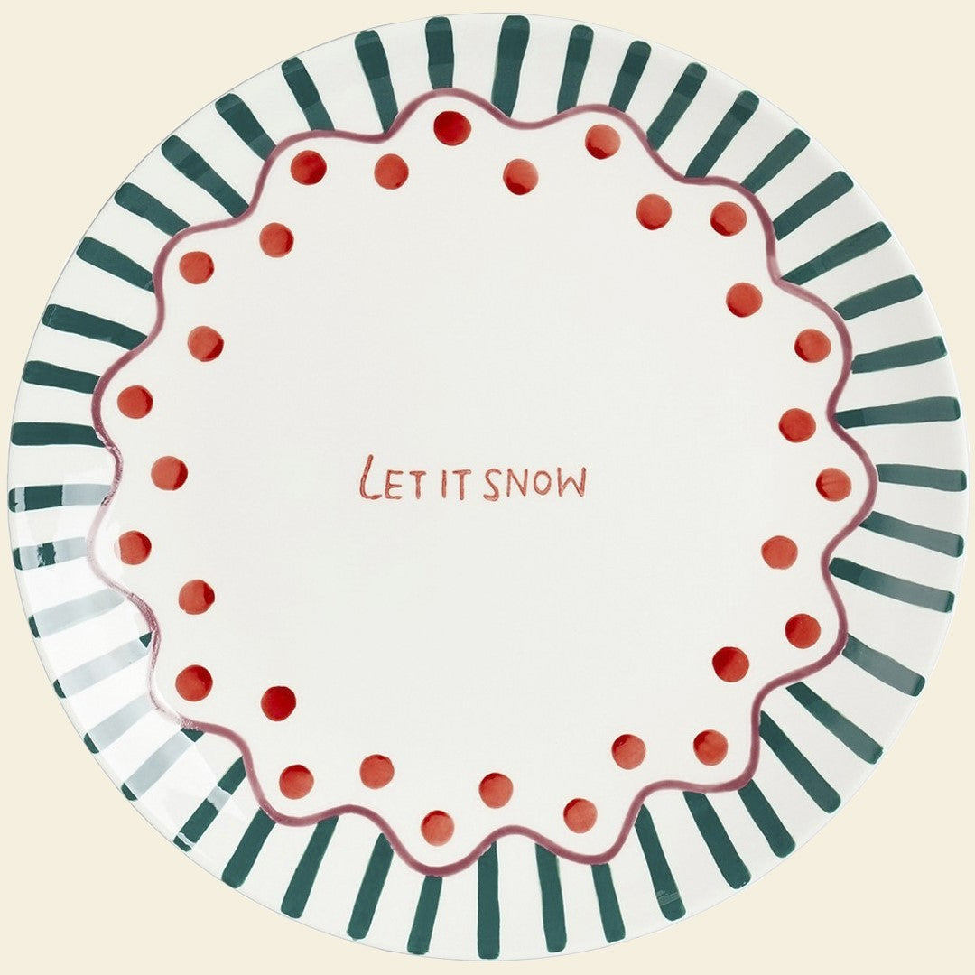 Juego de 4 platos navideños de cerámica
