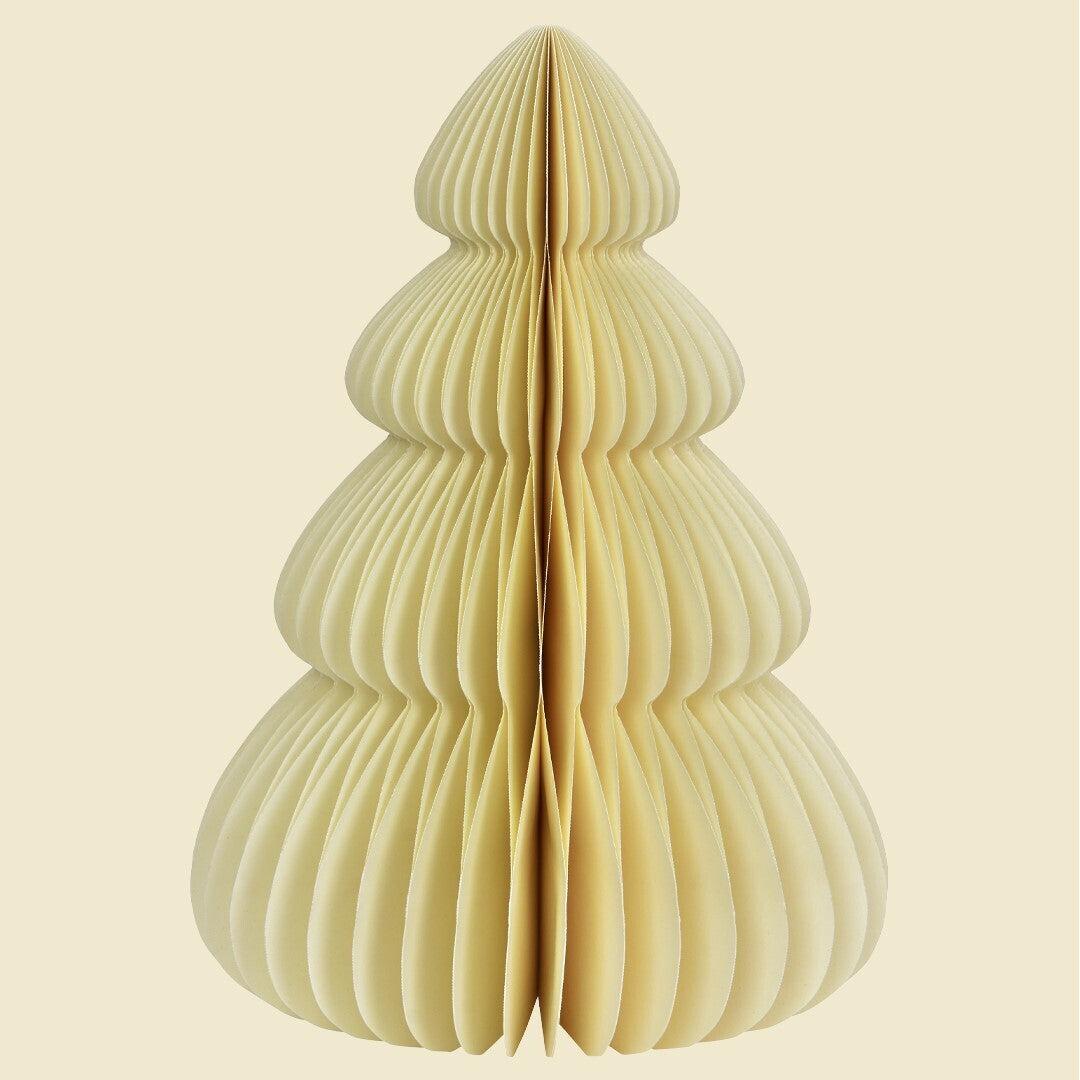 Árbol navidad papel blanco roto plegable sostenible