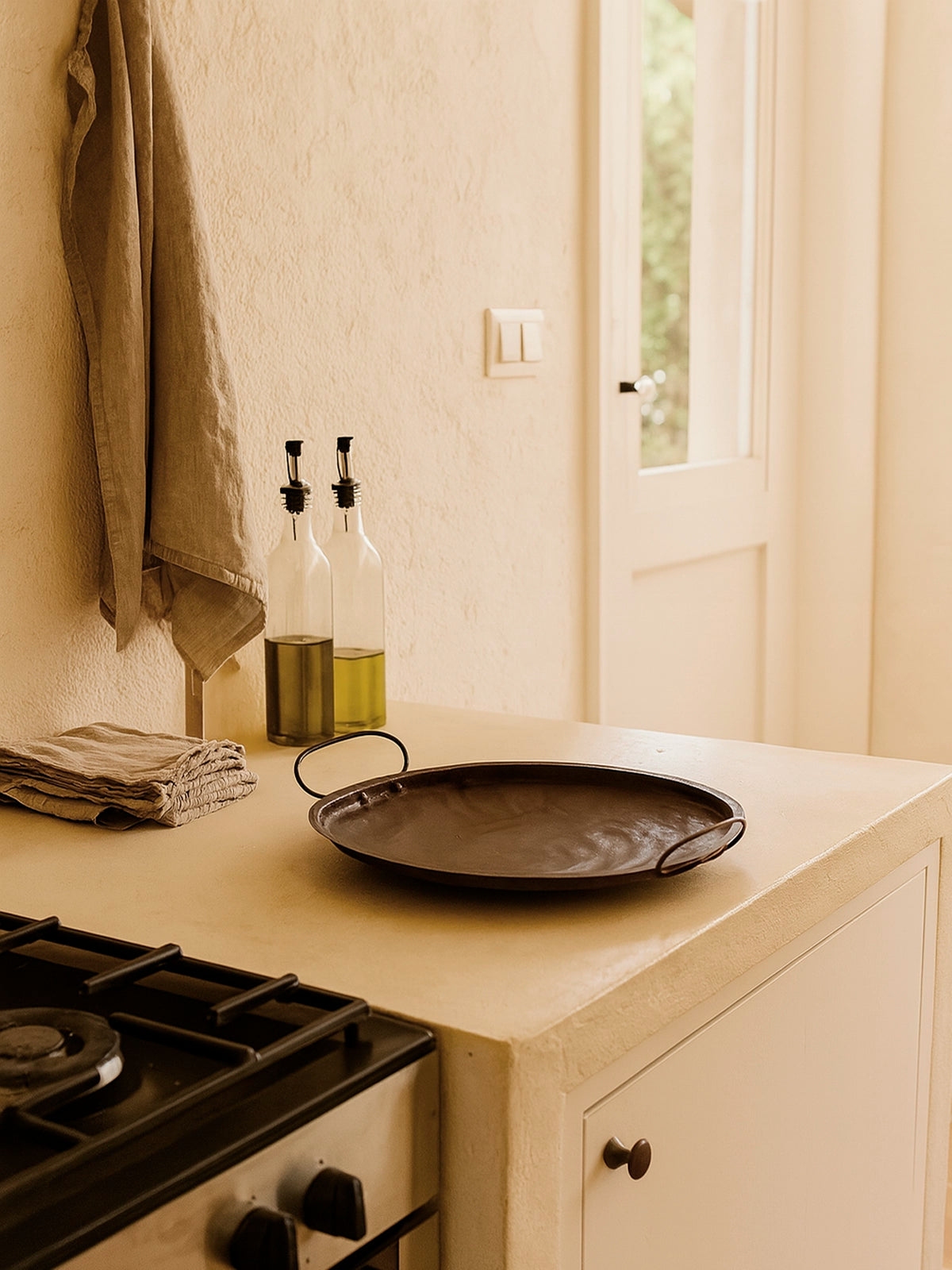 Centro redondo antic vintage de metal acabado oxide