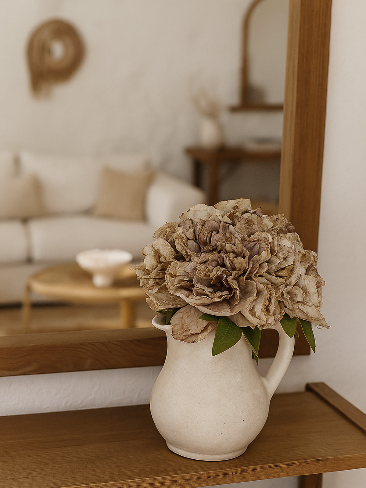 Bouquet de flores artificiales La Provence en color caramelo