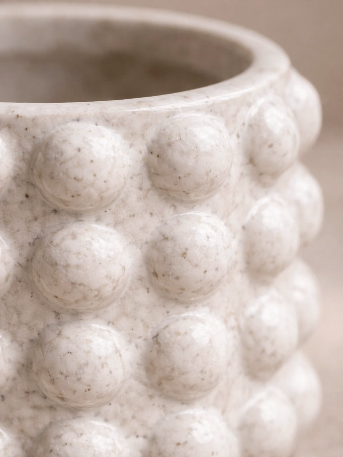 Macetero Tirreno de cerámica decorativo 13x12 cm — maceta artesanal en tonos neutros para plantas