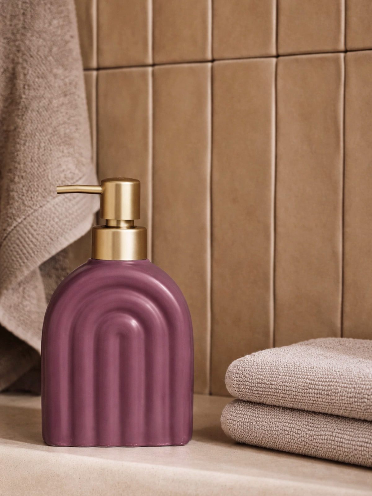 Dosificador de jabón de gres diseño arco