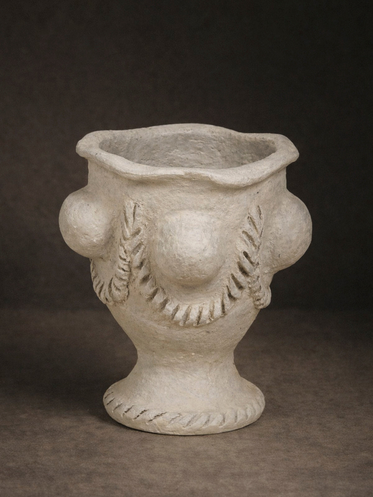 Copa Petra de papel maché reciclado Ø24x31 cm — jarrón decorativo artesanal sostenible