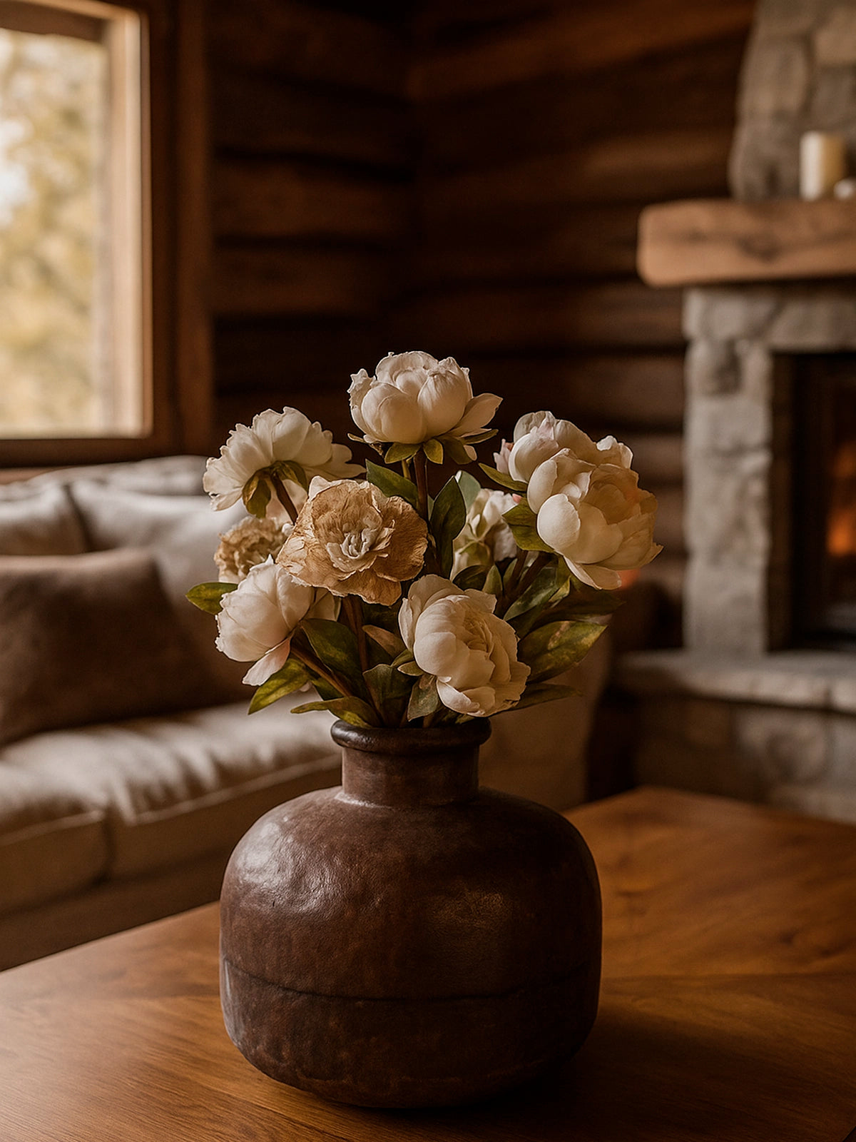 Jarrón metal vintage efecto antic