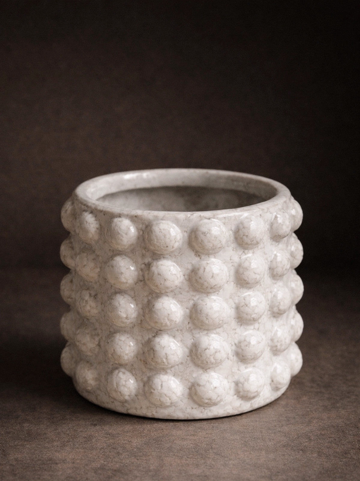 Macetero Tirreno de cerámica decorativo 13x12 cm — maceta artesanal en tonos neutros para plantas